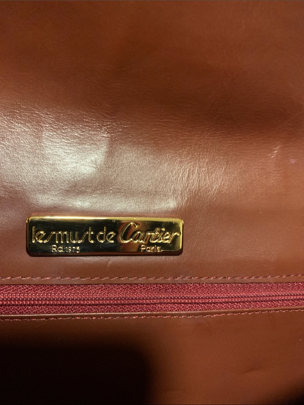Cartier Leather  EnvelopeClutch in Deep Chestnut  with  COA - Picture 5 of 12
